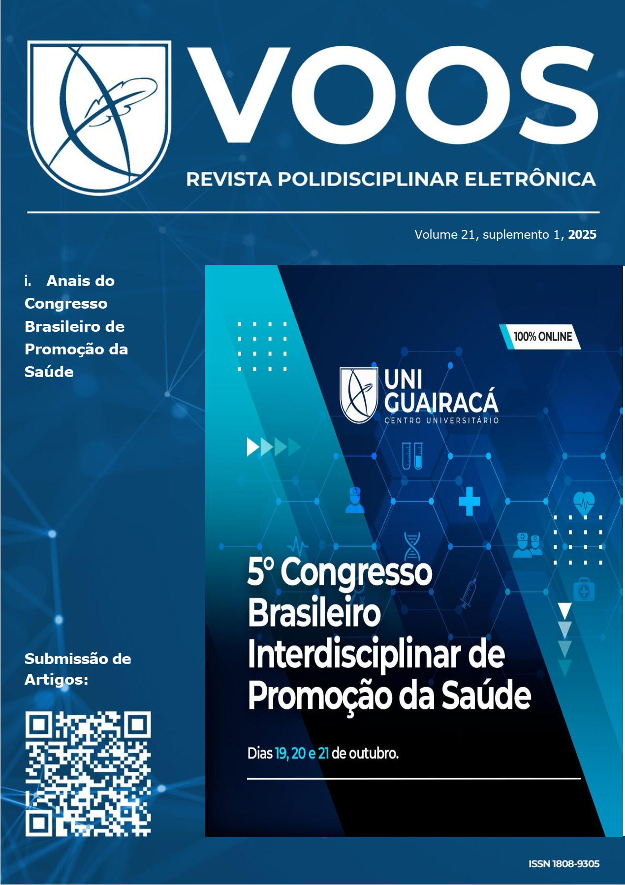 					Visualizar v. 19 n. SUPL. 2 (2023): ANAIS DO CONGRESSO BRASILEIRO DE PROMOÇÃO DA SAÚDE
				